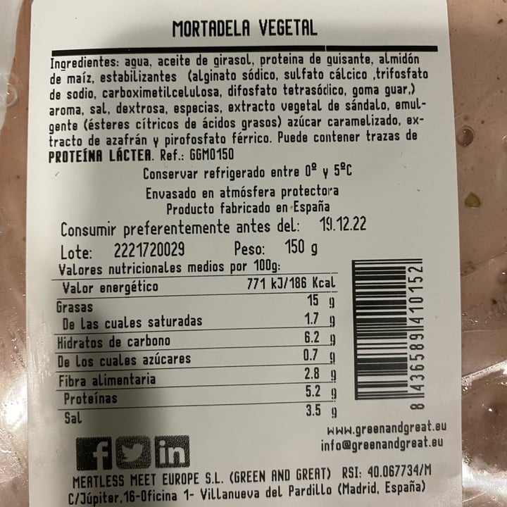 review photo of Green&Great Mortadela shared by @beaandveganfood on 22 Nov 2022 - review