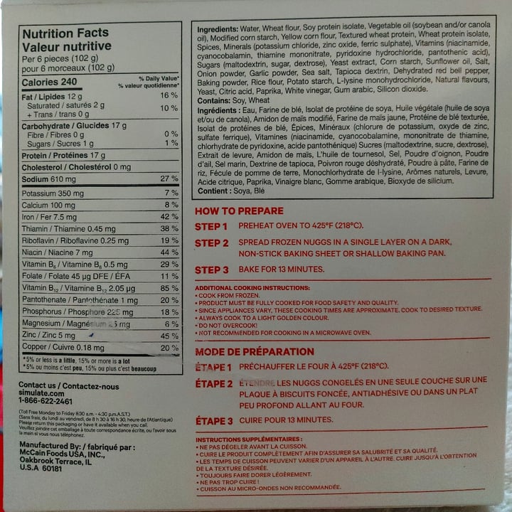 photo of Simulate® Simulate Chicken Nuggs Spicy shared by @madianned on  28 May 2022 - review