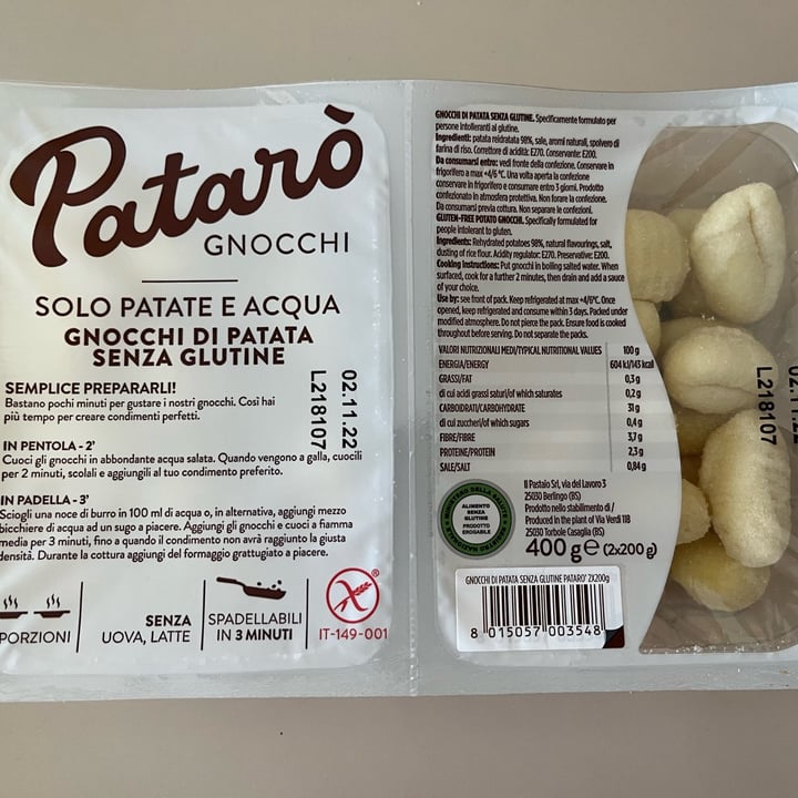 photo of Patarò Gnocchi patate e acqua shared by @ninacav on  18 Sep 2022 - review