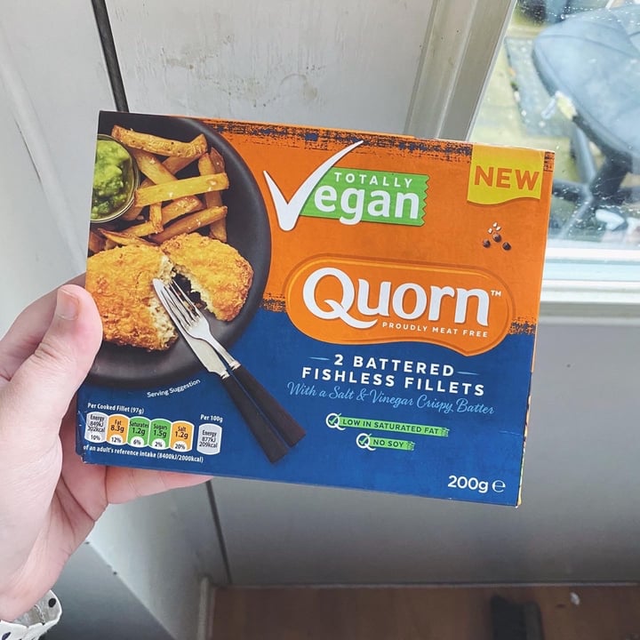 photo of Quorn 2 Battered Fish Free Fillets shared by @veganlibby on  08 Jan 2020 - review