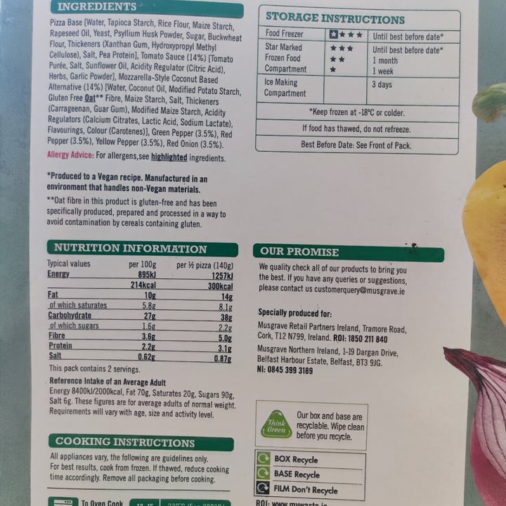 review photo of Supervalu Veg Kitchen Plant Based Stonebaked Veggie Feast Pizza shared by @arsone on 10 Nov 2022 - review