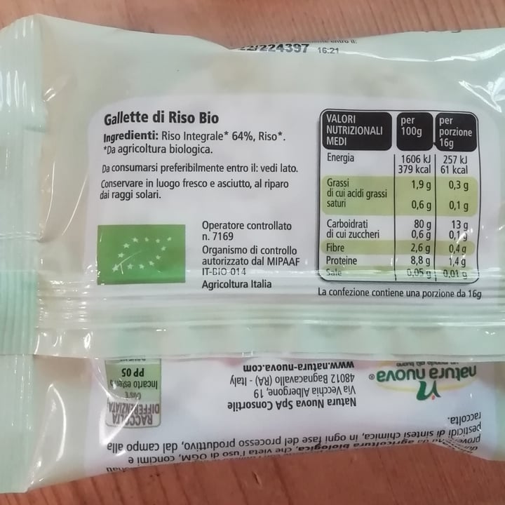 photo of Natura Nuova Gallette di riso integrale shared by @miocillo0 on  19 Dec 2022 - review