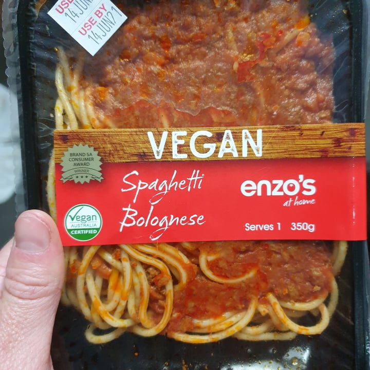 photo of Enzo's at home Vegan spaghetti bolognese shared by @annapotts on  10 Jun 2021 - review
