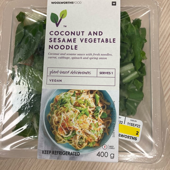photo of Woolworths Food Coconut and sesame vegetable noodles shared by @ctfloof on  08 Sep 2022 - review