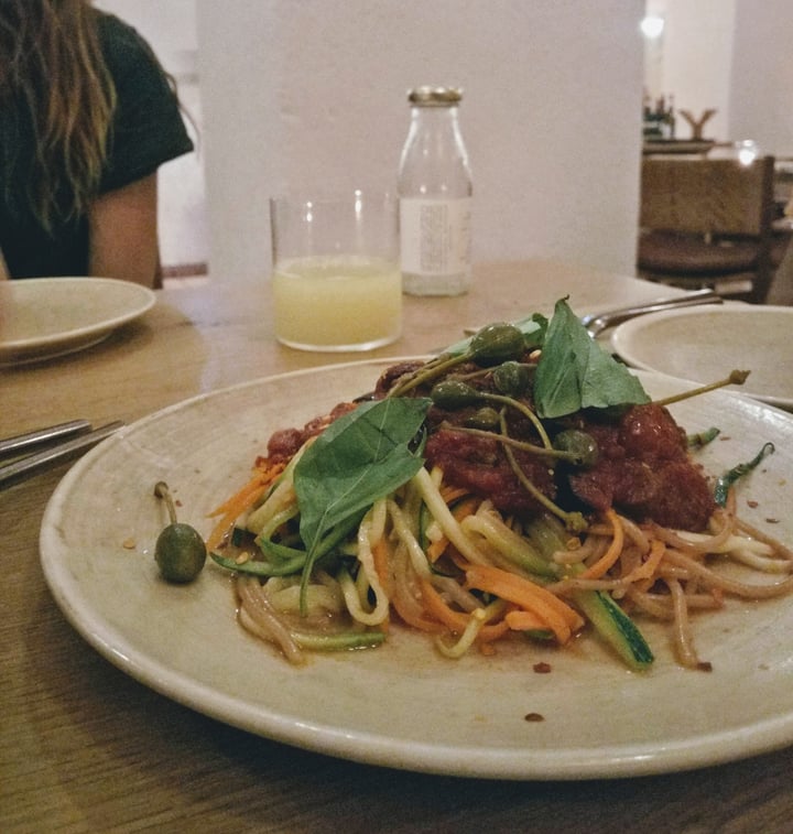 photo of The Green Spot Red lentil, zucchini and carrot spaghetti with arrabiata sauce of olives and capers shared by @samyuktakartik on  01 Oct 2018 - review