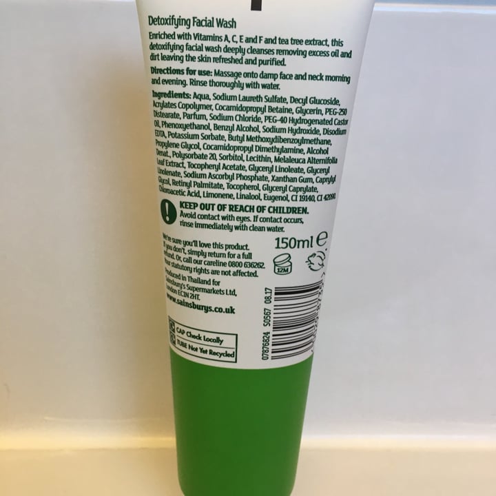 photo of Sainsbury’s Fresh faced detoxifying facial wash shared by @missykab on  09 Jan 2021 - review