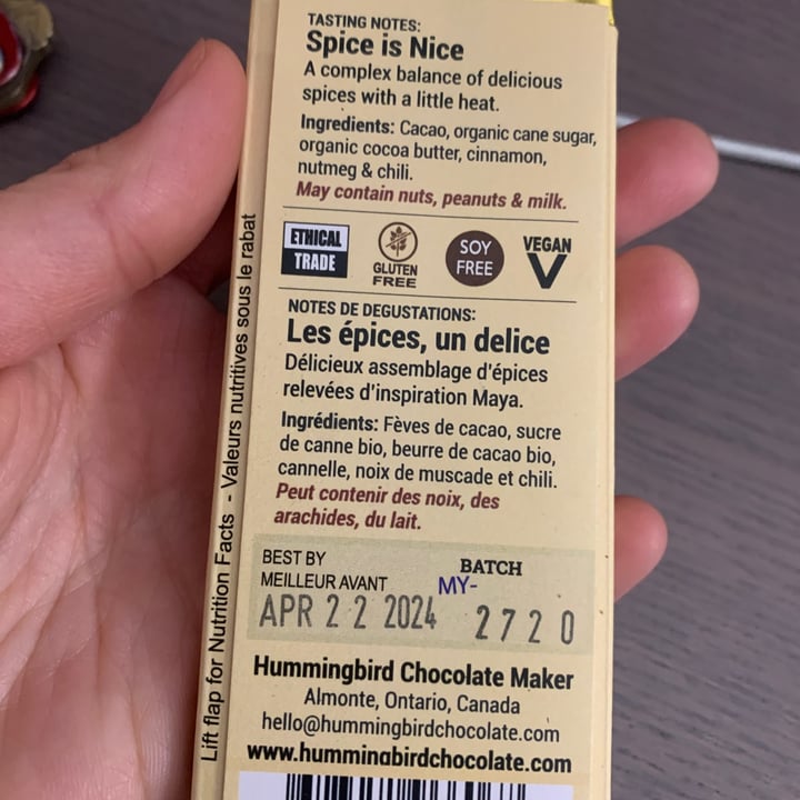 review photo of hummingbird chocolate mayan chocolate shared by @kajun23 on 14 Oct 2022 - review