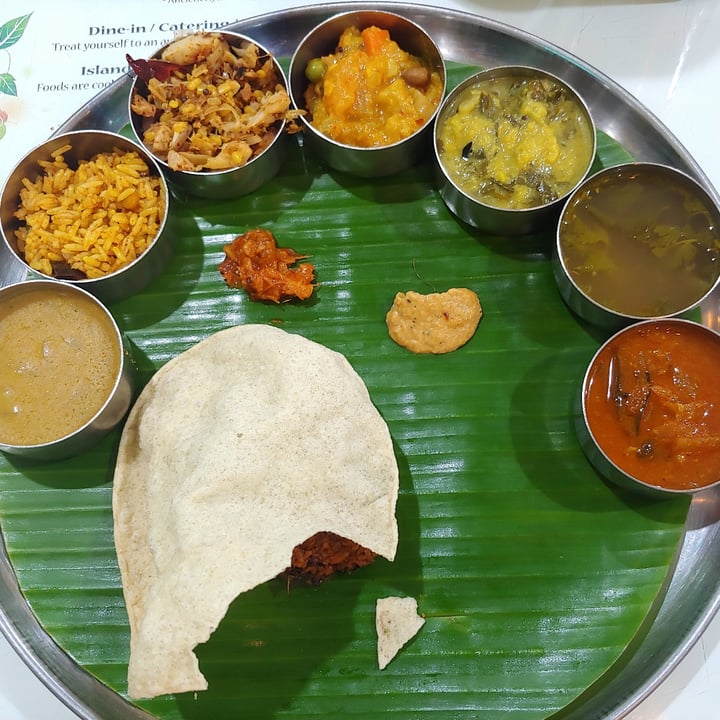 photo of Greenleaf Cafe Pte Ltd South Indian thali shared by @vegananu on  04 Jan 2021 - review
