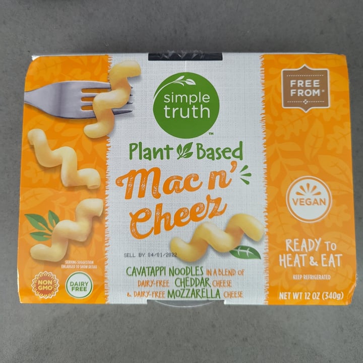 photo of Simple Truth Plant-Based Mac N' Cheez shared by @davidvu on  17 Mar 2022 - review