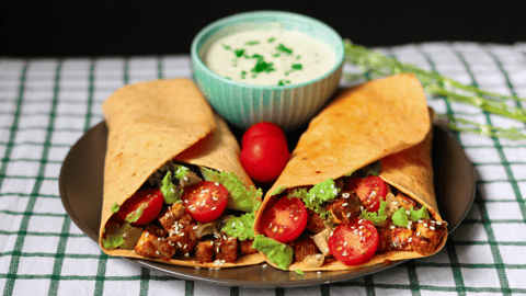 The Easiest BBQ Tofu Wraps and Homemade Vegan Mayo