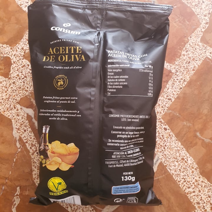 photo of Consum patatas fritas con aceite de oliva shared by @larayvegan on  08 Jan 2021 - review