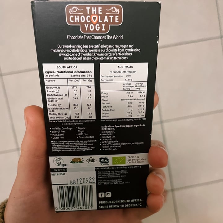 photo of The Chocolate Yogi Dark Salted Caramel Crunch shared by @rootingforginger on  12 Apr 2021 - review