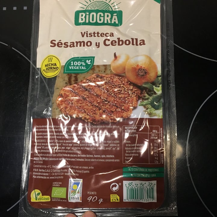 photo of Biogra Vistecca Sésamo y Cebolla shared by @ariadnacanovas on  18 Feb 2020 - review