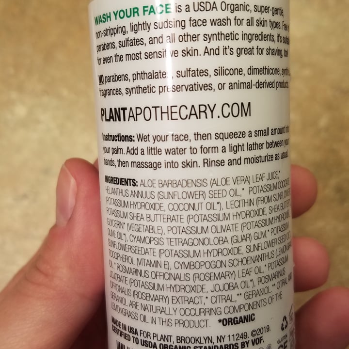 review photo of Plant Apothecary Wash Your Face shared by @plantdance on 08 Feb 2021 - review