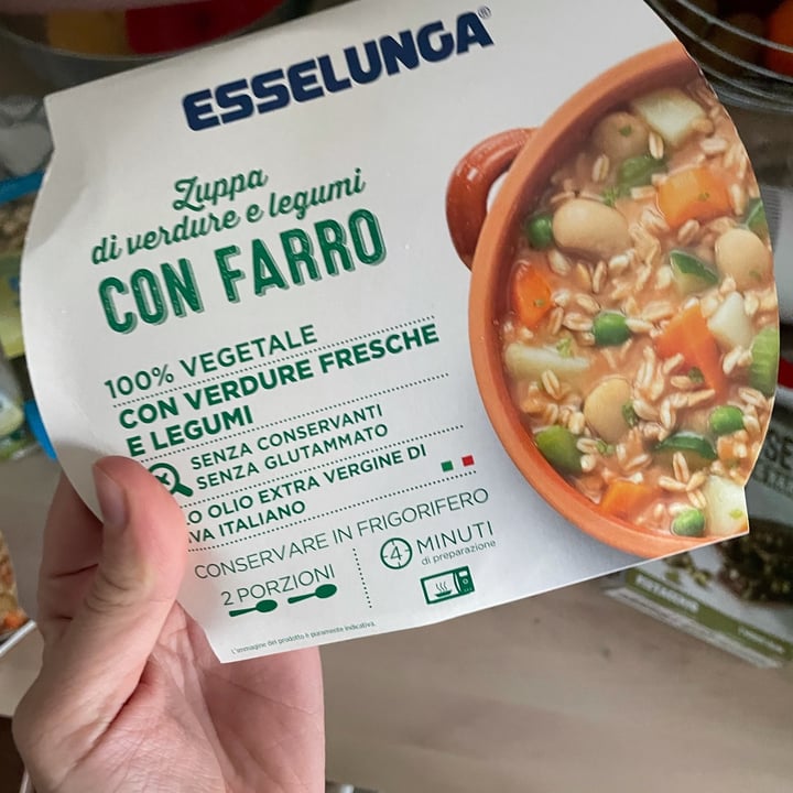 photo of  Esselunga Zuppa di verdure e legumi con farro shared by @danielarisa on  23 Mar 2022 - review