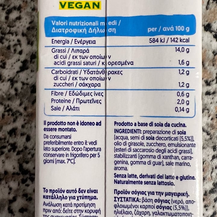review photo of Alpro Cooking/Cuisine Soya 14% Fat shared by @lucabaldereschi on 26 Apr 2022 - review