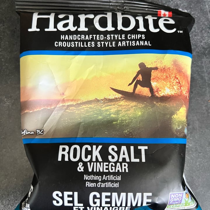 photo of Hardbite Rock Salt & Vinegar Chips shared by @veganmika on  24 Jun 2022 - review