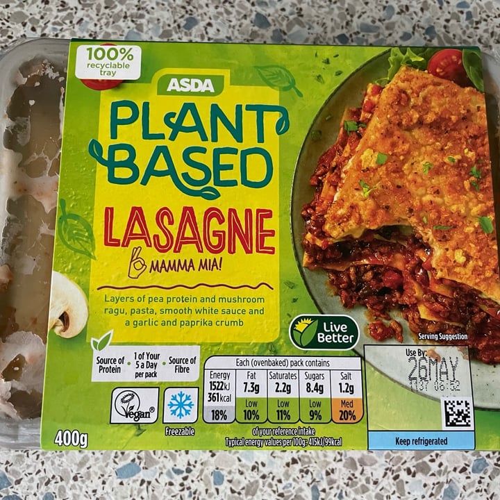photo of ASDA Plant Based Lasagne shared by @missykab on  27 May 2021 - review
