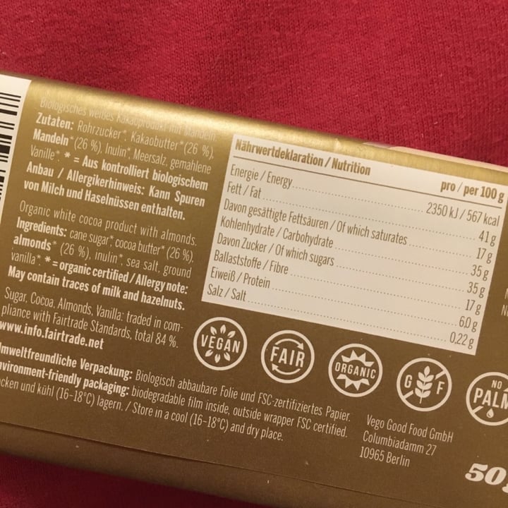 photo of Vego Almond Bliss Vego White shared by @claram on  12 Apr 2020 - review
