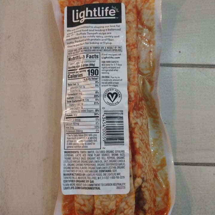 photo of Lightlife Buffalo Tempeh Strip shared by @mynameislisa on  21 Sep 2021 - review