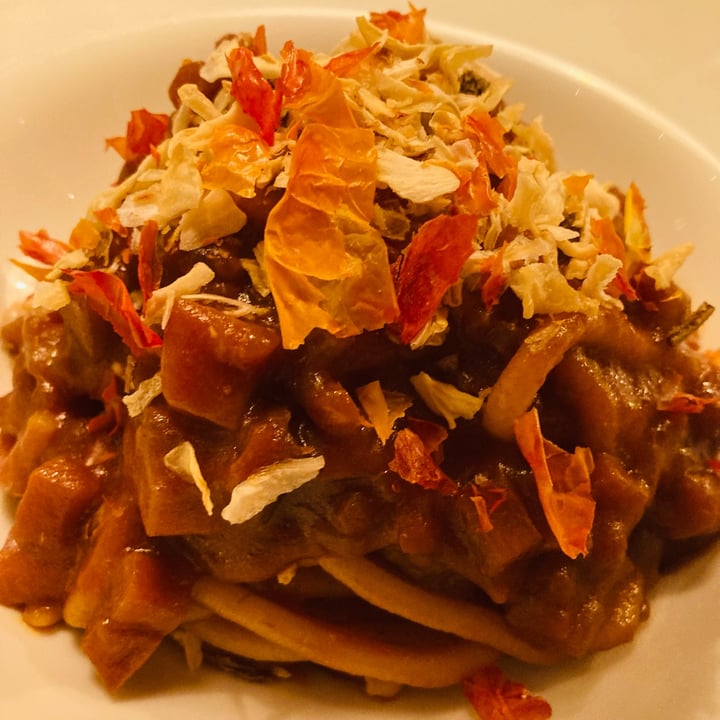 photo of Capra e Cavoli vegetariano, vegano e pesce Pici con ragù vegano shared by @federicathewitch on  20 Jul 2022 - review