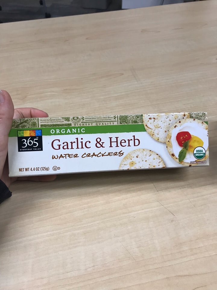 photo of Whole Foods Market garlic and herb water crackers shared by @naturella on  09 Nov 2019 - review