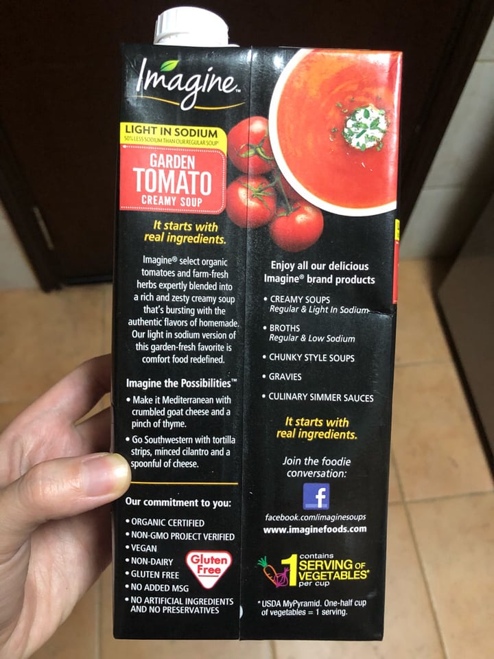 photo of Imagine Foods Garden Tomato Creamy Soup shared by @isalee on  30 Jan 2019 - review