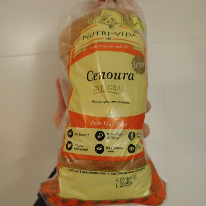 photo of Nutri-Vida pão de cenoura shared by @marcusviniciuscosta on  24 Sep 2022 - review