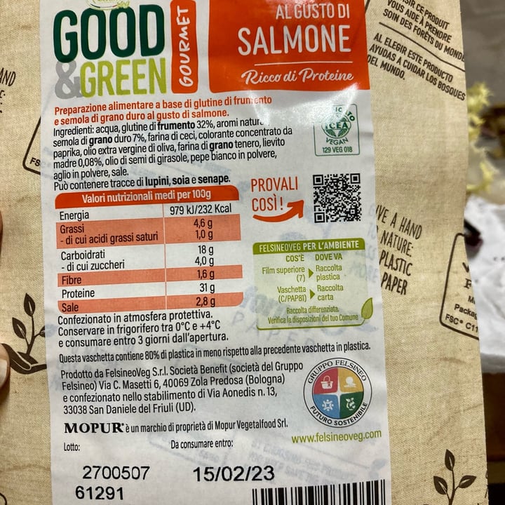 photo of Good and green Mopur al gusto di salmone shared by @gattaviola on  24 Nov 2022 - review