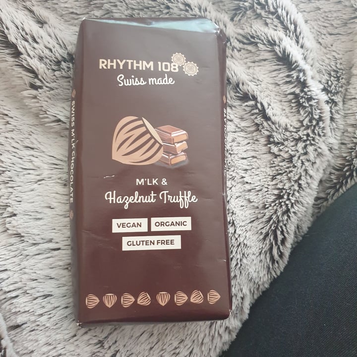 photo of Rhythm 108 M’lk & hazlenut truffle Chocolate Bar shared by @seitanicfeminist on  16 Mar 2021 - review