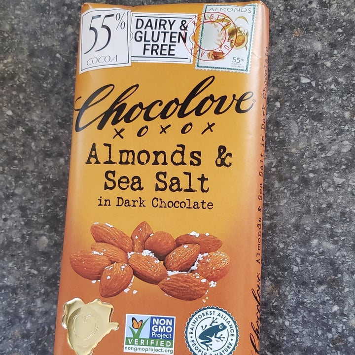 photo of Chocolove Almonds & Sea Salt in Dark Chocolate 55% shared by @vegangigi4ever on  22 Sep 2022 - review