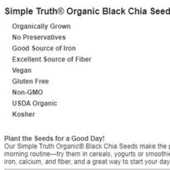 review photo of Simple Truth Black Chia Seeds shared by @redheama on 06 Jul 2021 - review