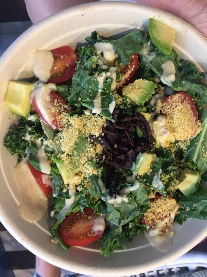 photo of by CHLOE. Covent Garden Kale ceaser salad with shiitake bacon and GF shared by @klc on  06 Jul 2018 - review