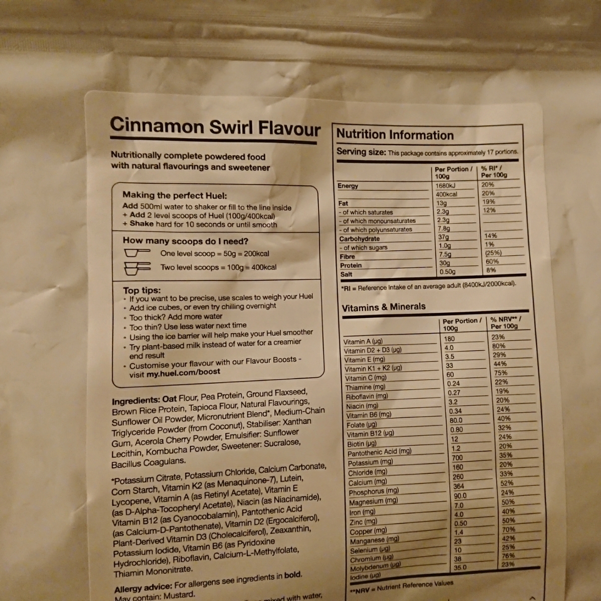 Huel Cinnamon Swirl Flavour Powder Reviews abillion