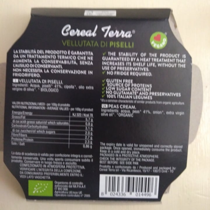 photo of Cereal Terra Vellutata Di Piselli shared by @ssandrine on  10 Mar 2022 - review