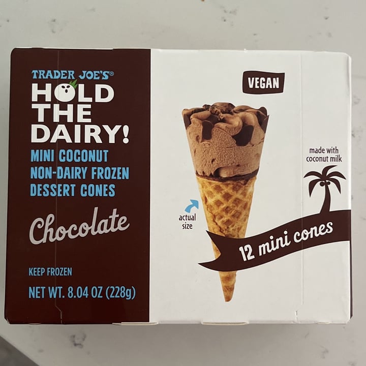 photo of Trader Joe's Hold the Dairy Mini Coconut Non-Dairy Frozen Dessert Cones shared by @abwat on  25 Mar 2022 - review