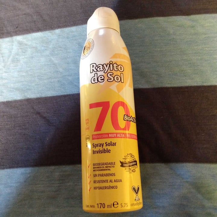 photo of Rayito de Sol Protector solar aerosol fps 70 shared by @almendrasol on  10 Nov 2021 - review