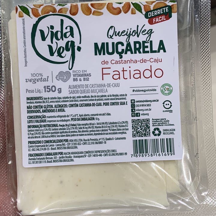 review photo of Vida Veg Queijo De Castanha De Caju Fatiado shared by @danusa on 17 May 2022 - review