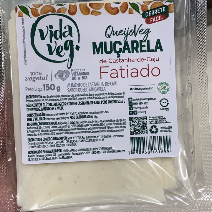 photo of Vida Veg Queijo De Castanha De Caju Fatiado shared by @danusa on  17 May 2022 - review