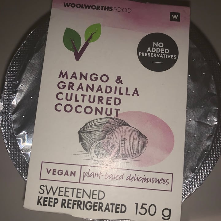 photo of Woolworths Food Smooth Black Cherry Flavoured Cultured Soya shared by @carlicosta on  11 Oct 2020 - review