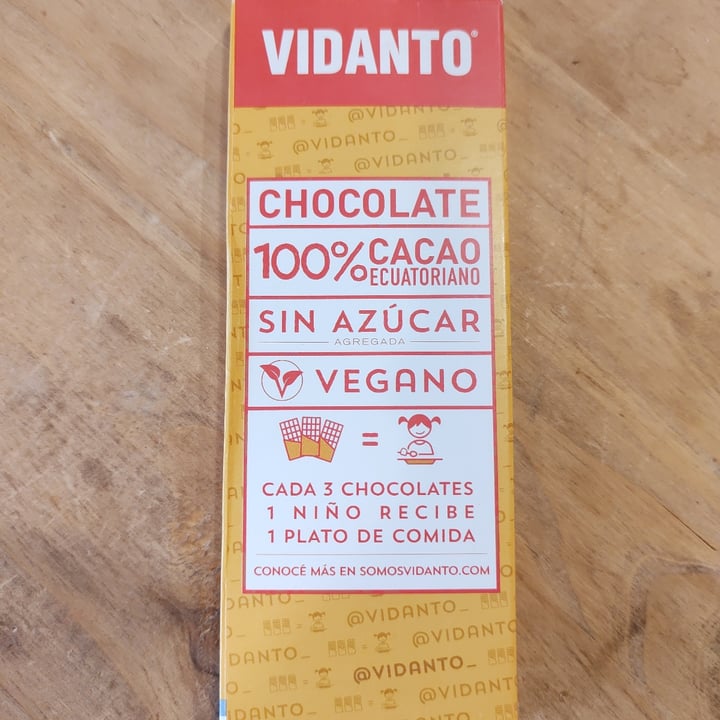 photo of Vidanto Chocolate 100% Cacao Ecuatoriano shared by @ailencachela on  31 Aug 2021 - review