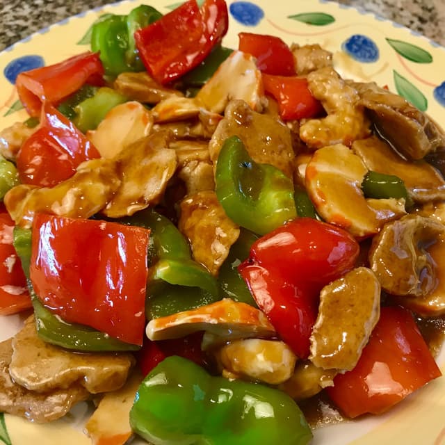 Photo of the dish “Sizzling Veggie Chicken With Veggie Shrimp”