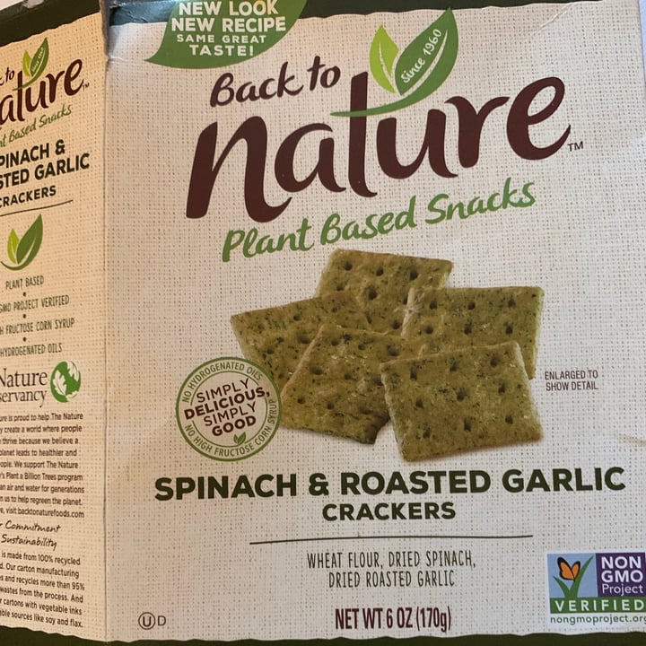 photo of Back to Nature  Spinach & Roasted Garlic Crackers shared by @emyluo on  03 Jul 2021 - review