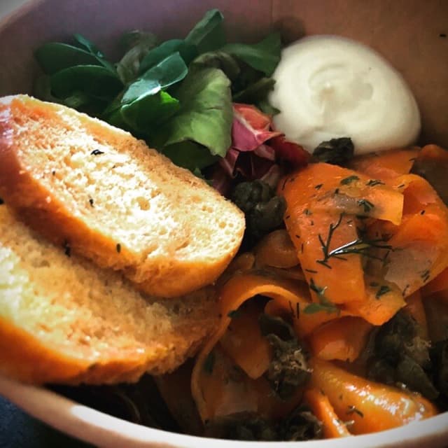 Photo of the dish “Smoked Gravadlax ‘Salmon’ Carrots”