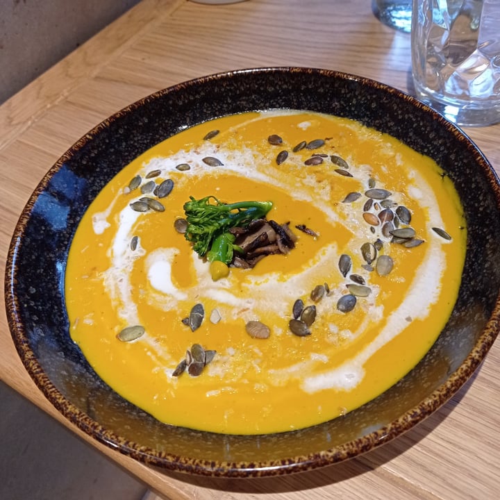 photo of Oasis Restaurant Pumpkin soup with mushrooms, broccoli and coconut milk shared by @latotta on  03 Apr 2022 - review