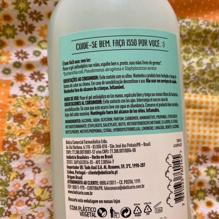 review photo of O Boticário Gel Antisséptico Morango e Leite shared by @crisqui on 14 May 2022 - review