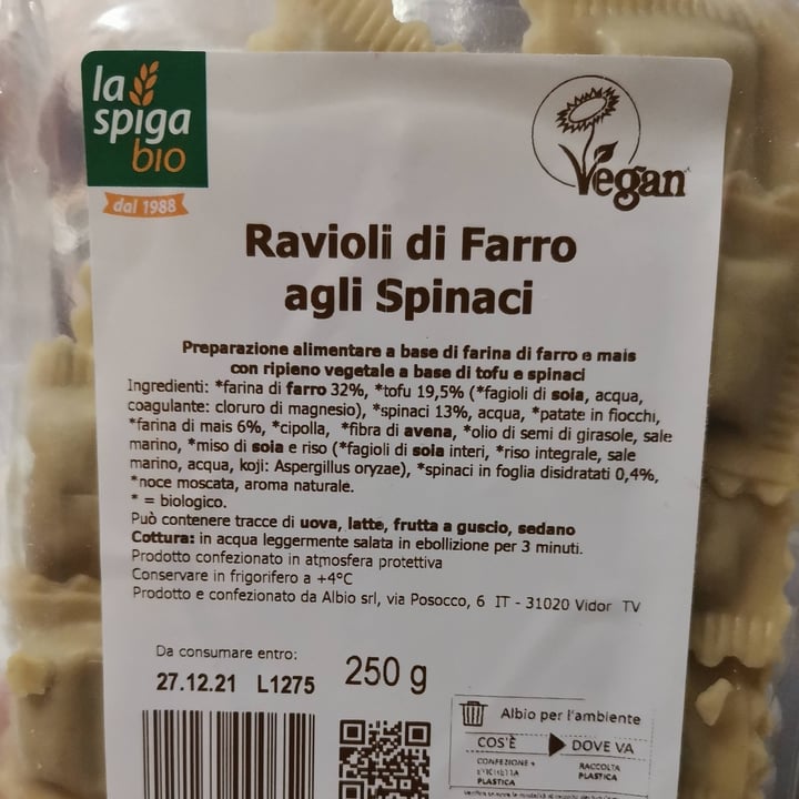 review photo of La Spiga Bio Ravioli di Farro agli spinaci shared by @sam321 on 28 Nov 2021 - review