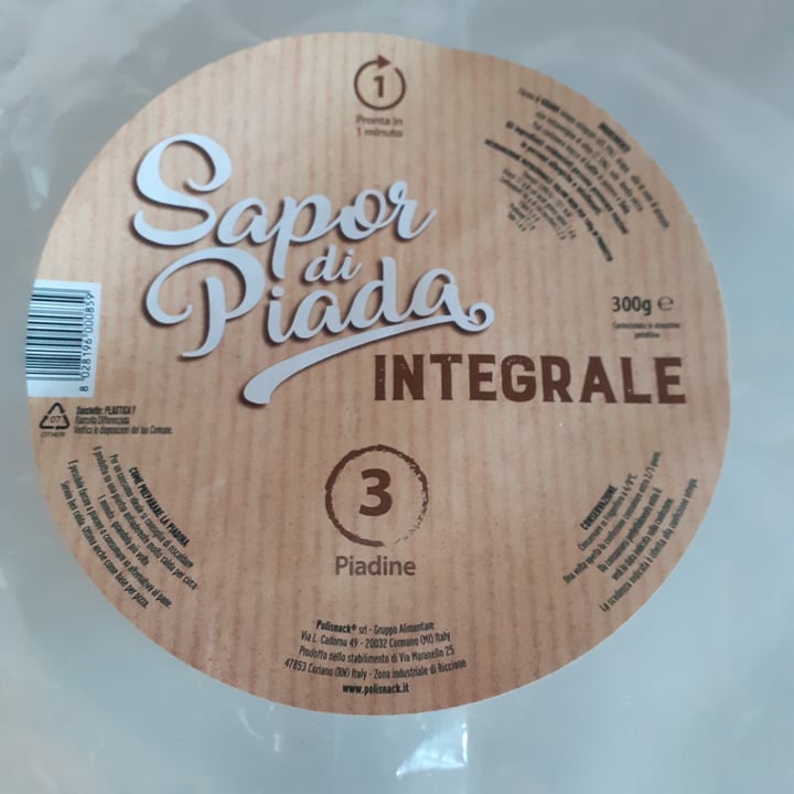 photo of Sapor di piada Piadina integrale shared by @martholina on  15 Apr 2022 - review