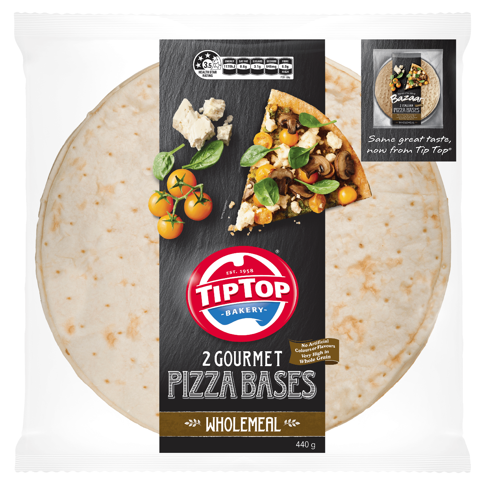 Tip Top Bakery Tip Top® 2 Gourmet Pizza Base Wholemeal Reviews abillion