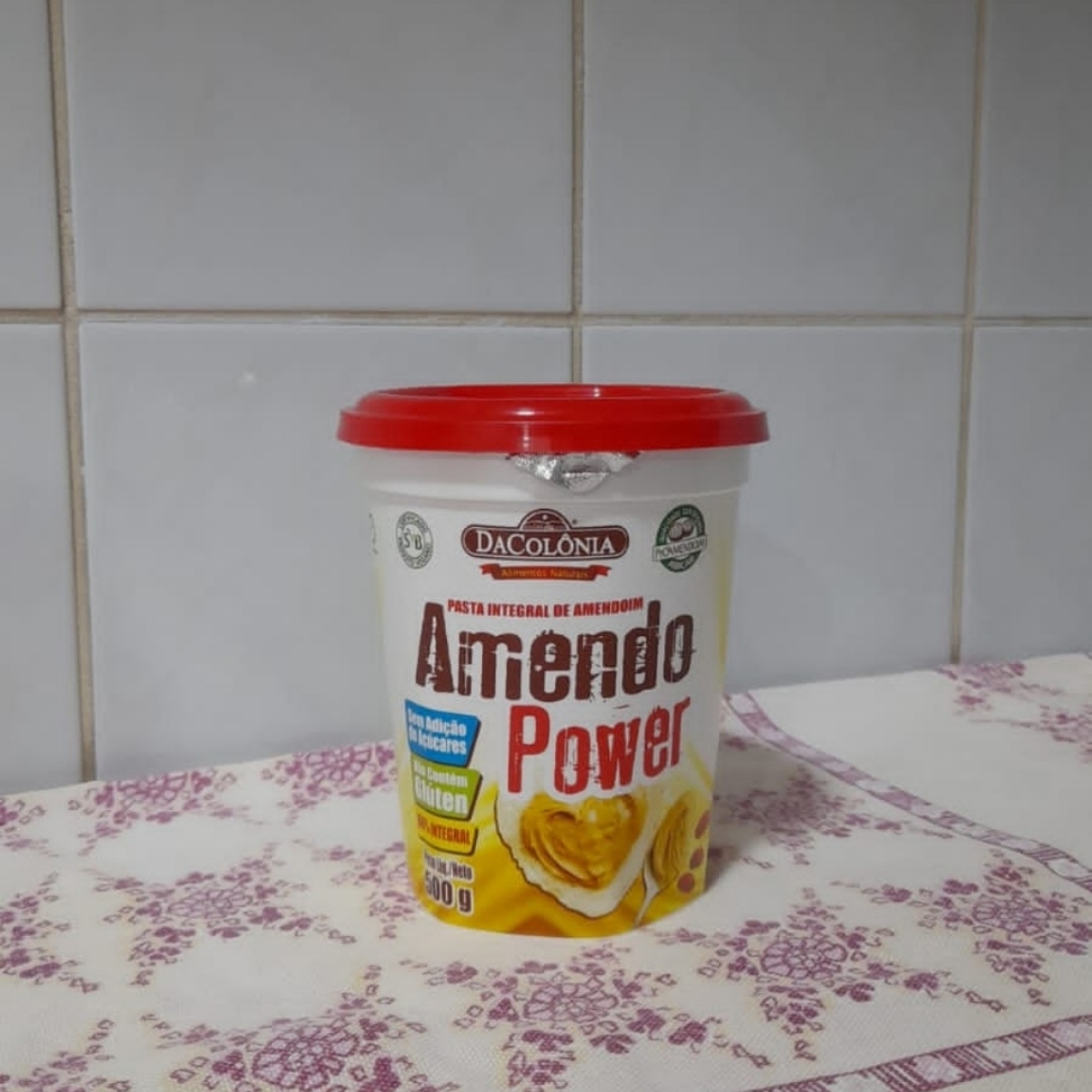 Pasta de Amendoim Com Avelã e Cacau Amendo Power 450g DaColonia - UP  NUTRIÇÃO